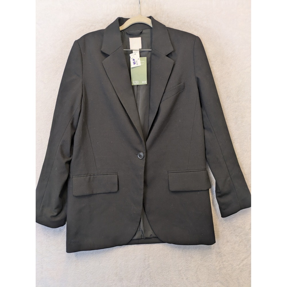 NEW H&M Blazer Women's XS Black Single Button Professional Officecore Tailored